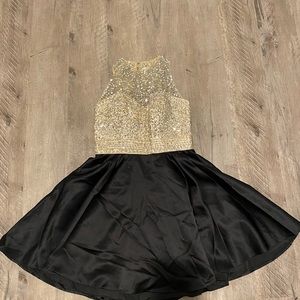BLACK DRESS WITH SPARKLE TOP